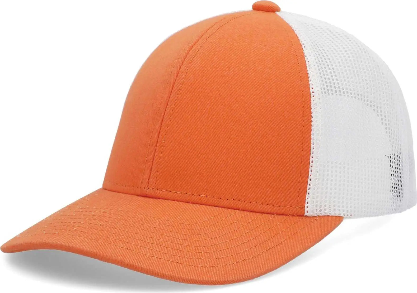 Pacific Headwear P114 Low-Pro Trucker Cap - Tangerine White Orange - Tangerine White Orange / 6 1/2’’ - 7’’