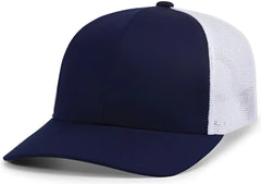 Pacific Headwear P114 Low-Pro Trucker Cap - True Navy White True Navy - True Navy White True Navy / 7’’ - 7 7/8’’