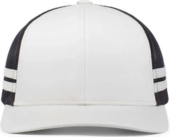 Pacific Headwear P115 Low-Profile Stripe Trucker Cap - Birch Light Charcoal Birch - Birch Light Charcoal Birch / 7’’