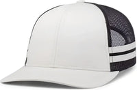 Pacific Headwear P115 Low-Profile Stripe Trucker Cap - Birch Light Charcoal Birch - Birch Light Charcoal Birch / 7’’