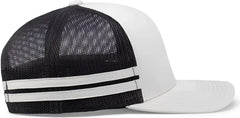 Pacific Headwear P115 Low-Profile Stripe Trucker Cap - Birch Light Charcoal Birch - Birch Light Charcoal Birch / 7’’