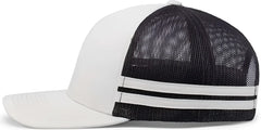 Pacific Headwear P115 Low-Profile Stripe Trucker Cap - Birch Light Charcoal Birch - Birch Light Charcoal Birch / 7’’