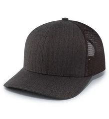 Pacific Headwear P124 Herringbone Trucker Cap - Espresso - Coffee / 7’’ - 7 7/8’’