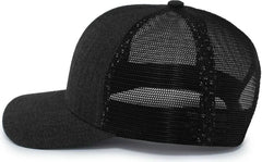 Pacific Headwear P124 Herringbone Trucker Cap - Light Charcoal Black Light Charcoal - Light Charcoal Black Light