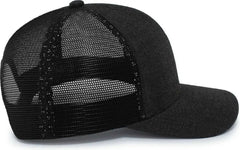 Pacific Headwear P124 Herringbone Trucker Cap - Light Charcoal Black Light Charcoal - Light Charcoal Black Light