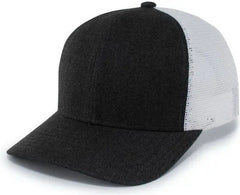 Pacific Headwear P124 Herringbone Trucker Cap - Light Charcoal White Light Charcoal - Light Charcoal White Light