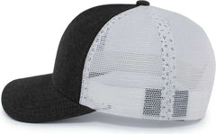 Pacific Headwear P124 Herringbone Trucker Cap - Light Charcoal White Light Charcoal - Light Charcoal White Light