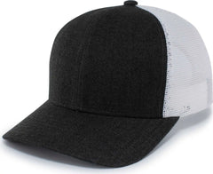 Pacific Headwear P124 Herringbone Trucker Cap - Light Charcoal White Light Charcoal - Light Charcoal White Light