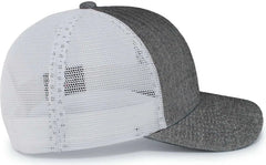 Pacific Headwear P124 Herringbone Trucker Cap - Light Grey White Light Grey - Light Grey White Light Grey / 7’’ - 7