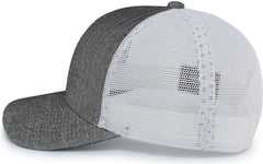 Pacific Headwear P124 Herringbone Trucker Cap - Light Grey White Light Grey - Light Grey White Light Grey / 7’’ - 7
