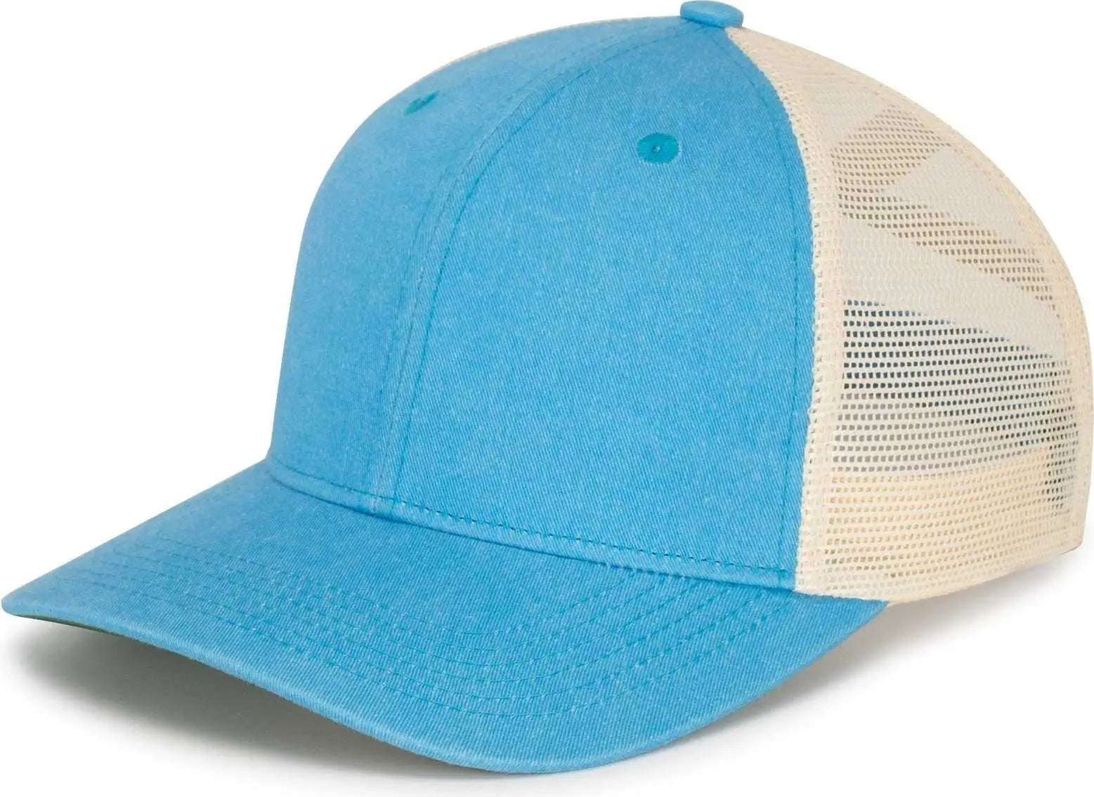 Pacific Headwear P130 Ladies Ponytail Cap - Light Blue Beige Light Blue - Blue Khaki / 7’’ 7 7/8’’