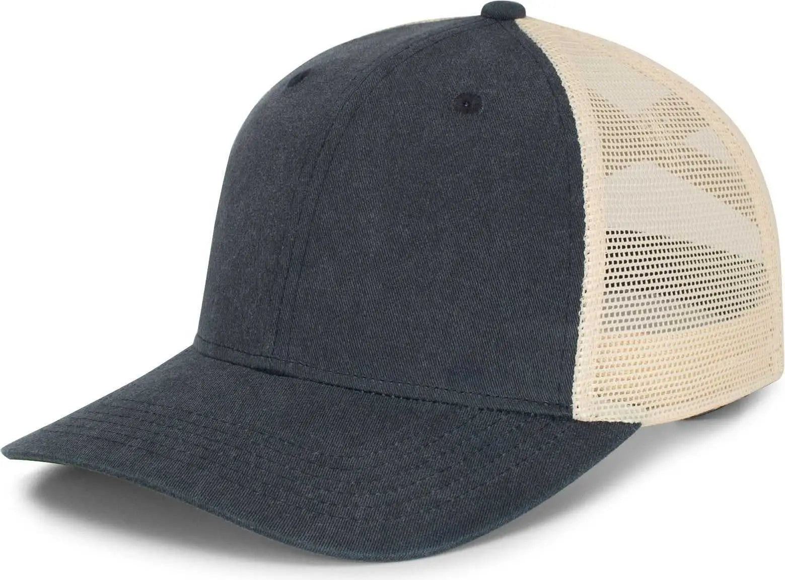 Pacific Headwear P130 Ladies Ponytail Cap - Navy Beige Navy - Navy Khaki / 7’’ 7 7/8’’