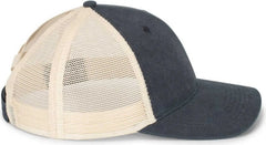 Pacific Headwear P130 Ladies Ponytail Cap - Navy Beige Navy - Navy Khaki / 7’’ 7 7/8’’