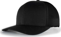 Pacific Headwear P151 Trucker Pacflex Snapback Cap - Black - Black / 7’’ 7 7/8’’