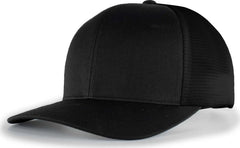 Pacific Headwear P151 Trucker Pacflex Snapback Cap - Black - Black / 7’’ 7 7/8’’