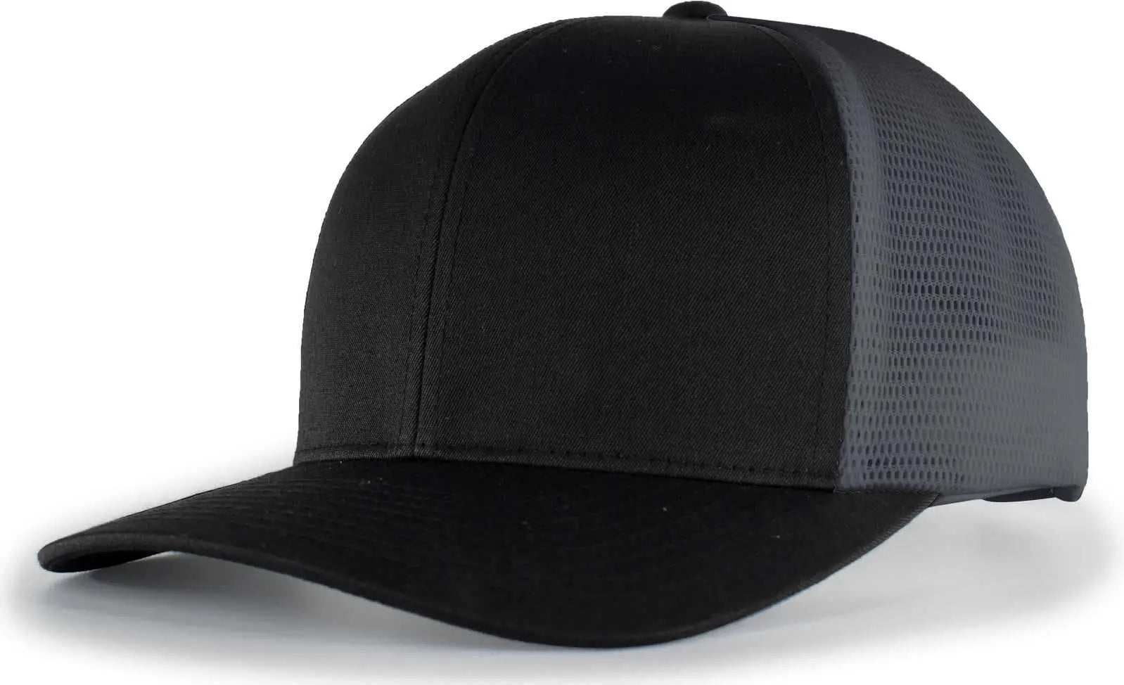 Pacific Headwear P151 Trucker Pacflex Snapback Cap - Black Graphite Black - Black Graphite Black / 7’’ - 7 7/8’’