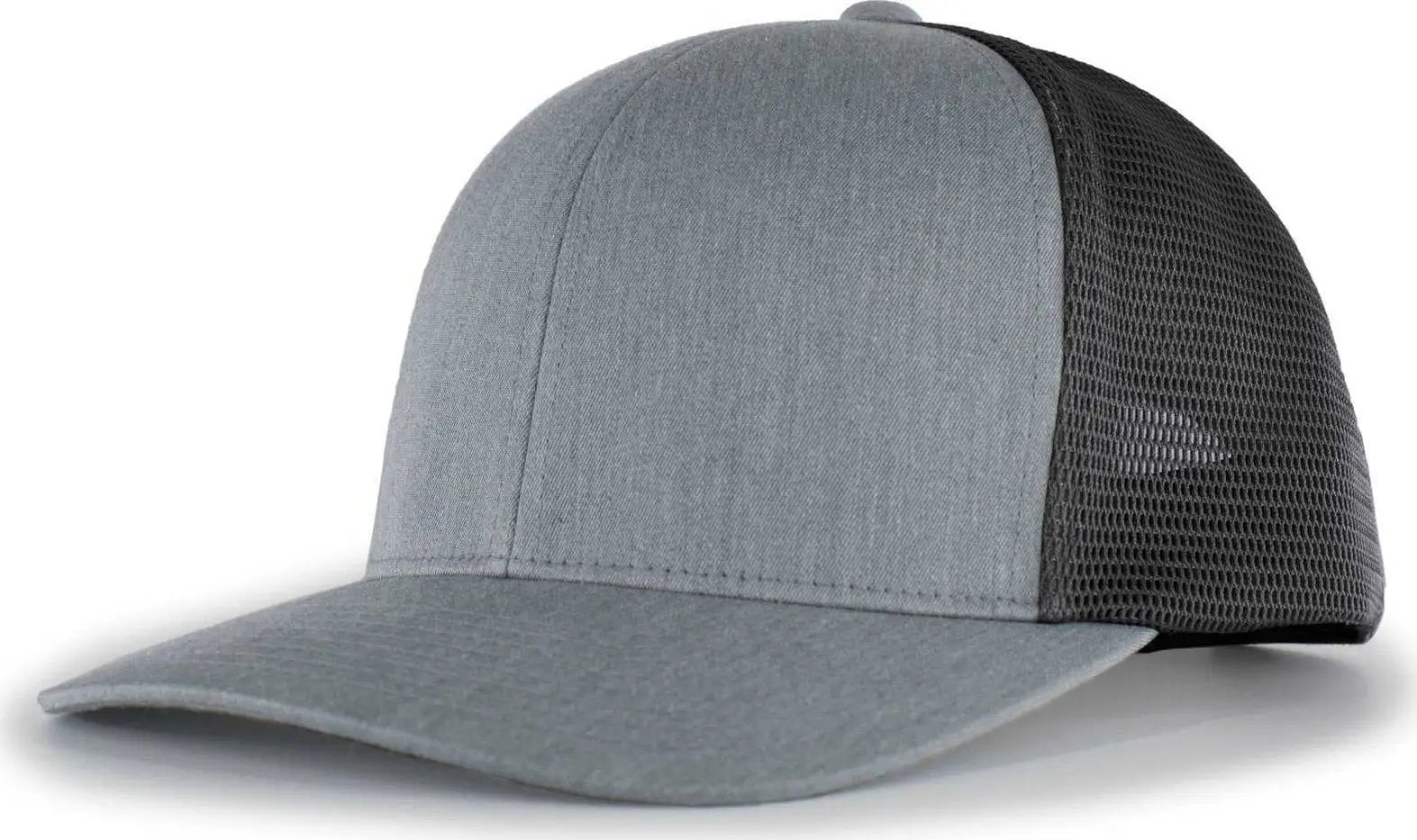 Pacific Headwear P151 Trucker Pacflex Snapback Cap - Heather Grey Lt Charcoal Heather Grey - Gray / 7’’ 7 7/8’’