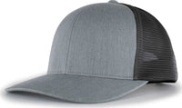 Pacific Headwear P151 Trucker Pacflex Snapback Cap - Heather Grey Lt Charcoal Heather Grey - Gray / 7’’ 7 7/8’’