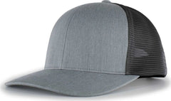 Pacific Headwear P151 Trucker Pacflex Snapback Cap - Heather Grey Lt Charcoal Heather Grey - Gray / 7’’ 7 7/8’’