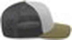 Pacific Headwear P151 Trucker Pacflex Snapback Cap - Heather Grey Lt Charcoal Moss Green - Gray Dark Gray / 7’’ 7 7/8’’