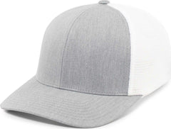 Pacific Headwear P151 Trucker Pacflex Snapback Cap - Heather Grey White Heather Grey - Gray white / 7’’ 7 7/8’’