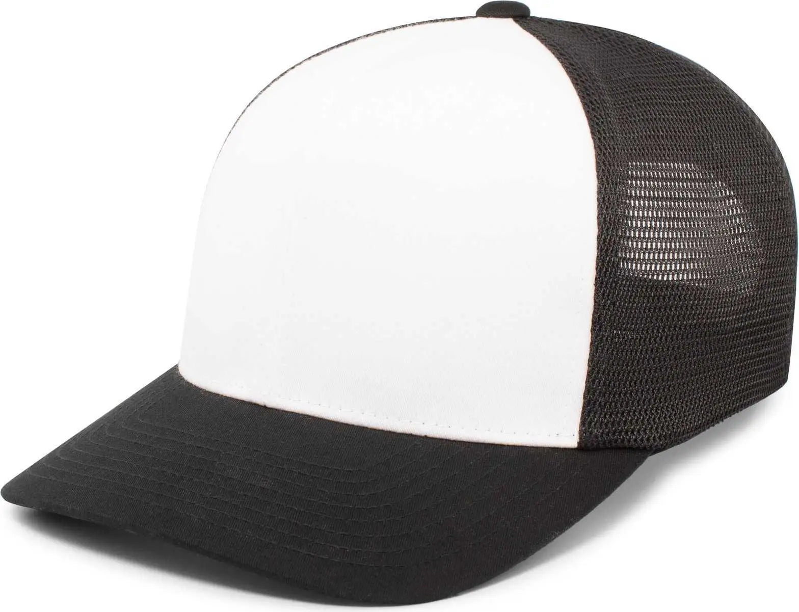 Pacific Headwear P151 Trucker Pacflex Snapback Cap - White Black Black - White Black / 7’’ 7 7/8’’