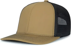 Pacific Headwear P151S Contrast Stitch Trucker Pacflex Snapback Cap - Buck Lt Charcoal Buck - Buck Lt Charcoal Buck