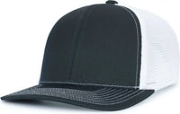 Pacific Headwear P151S Contrast Stitch Trucker Pacflex Snapback Cap - Navy White Navy - Navy White / 7’’ 7 7/8’’