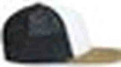 Pacific Headwear P151S Contrast Stitch Trucker Pacflex Snapback Cap - White Light Charcoal Buck - White Gray / 7’’ 7