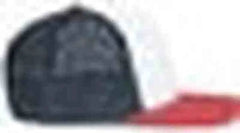 Pacific Headwear P151S Contrast Stitch Trucker Pacflex Snapback Cap - White Navy Red - White Navy / 7’’ 7 7/8’’
