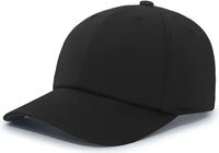 Pacific Headwear P200 Hybrid Cotton Dad Cap - Black - Black / 7’’ - 7 7/8’’