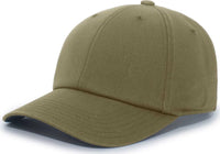 Pacific Headwear P200 Hybrid Cotton Dad Cap - Olive - Olive / 7’’ - 7 7/8’’