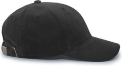 Pacific Headwear P206 Hybrid Corduroy Dad Cap - Black - Black / 7’’ - 7 7/8’’