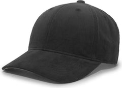 Pacific Headwear P206 Hybrid Corduroy Dad Cap - Black - Black / 7’’ - 7 7/8’’
