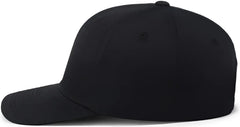 Pacific Headwear P208 Hybrid Snapback Dad Cap - Black - Black / 7’’ - 7 7/8’’