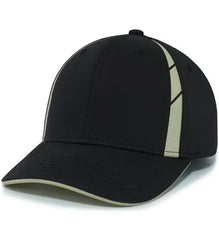 Pacific Headwear P303 Coolcore Sideline Snapback Cap - Black Vegas Gold - Black Vegas Gold / 7’’ - 7 7/8’’