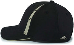 Pacific Headwear P303 Coolcore Sideline Snapback Cap - Black Vegas Gold - Black Vegas Gold / 7’’ - 7 7/8’’