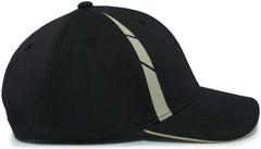 Pacific Headwear P303 Coolcore Sideline Snapback Cap - Black Vegas Gold - Black Vegas Gold / 7’’ - 7 7/8’’