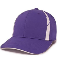 Pacific Headwear P303 Coolcore Sideline Snapback Cap - Purple White - Purple White / 7’’ - 7 7/8’’
