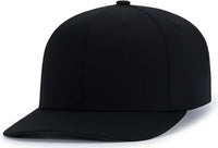 Pacific Headwear P322 Poly/Cotton Snapback Cap - Black - Black / 6 1/2’’ - 7’’