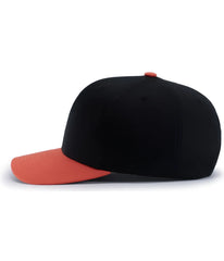Pacific Headwear P322 Poly/Cotton Snapback Cap - Black Orange