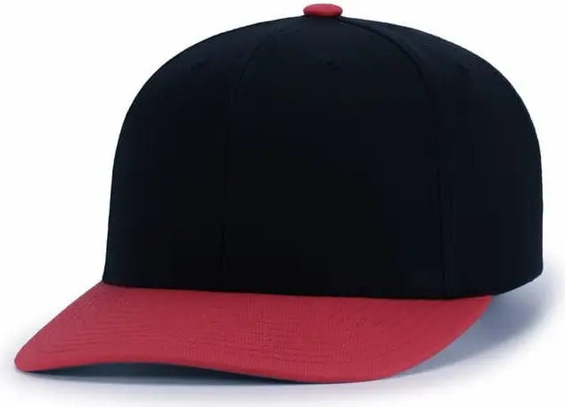 Pacific Headwear P322 Poly/Cotton Snapback Cap - Black Red - Black Red / 6 1/2’’ - 7’’
