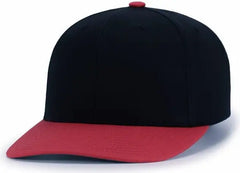 Pacific Headwear P322 Poly/Cotton Snapback Cap - Black Red - Black Red / 6 1/2’’ - 7’’