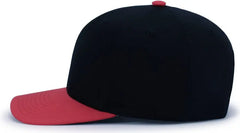 Pacific Headwear P322 Poly/Cotton Snapback Cap - Black Red
