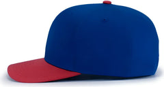 Pacific Headwear P322 Poly/Cotton Snapback Cap - Royal Red