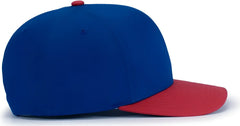 Pacific Headwear P322 Poly/Cotton Snapback Cap - Royal Red