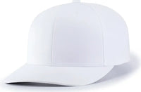 Pacific Headwear P322 Poly/Cotton Snapback Cap - White - White / 6 1/2’’ - 7’’