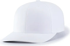Pacific Headwear P322 Poly/Cotton Snapback Cap - White - White / 6 1/2’’ - 7’’
