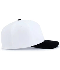 Pacific Headwear P322 Poly/Cotton Snapback Cap - White Black