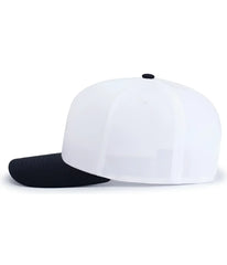 Pacific Headwear P322 Poly/Cotton Snapback Cap - White Navy